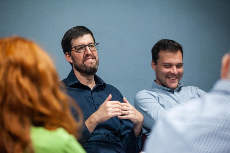 Monument pro Hradiště_zahajovací zkouška_autor hry Pavel Molek a režisér Lukáš Kopecký_foto: Kuba Jíra 