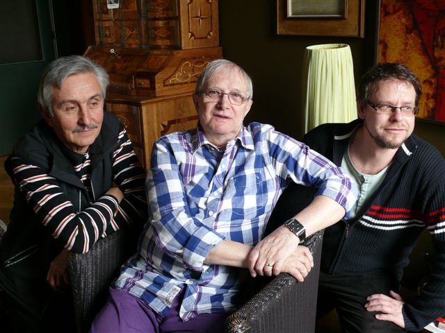 Igor Stránský, Jiří Suchý, Libor Vodička, březen 2012 - foto Miroslav Potyka