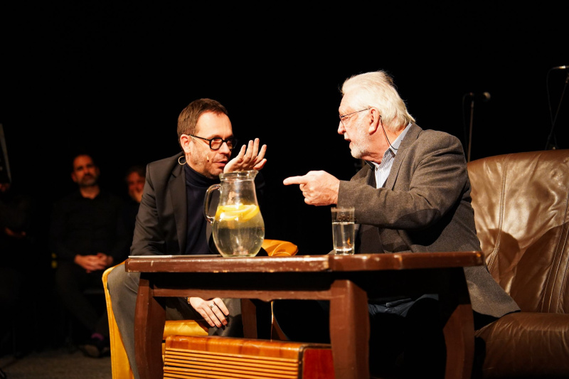 Jaromír Hanzlík s Josefem Kubáníkem ve Slováckém divadle Jaromír Hanzlík s Josefem Kubáníkem ve Slováckém divadle