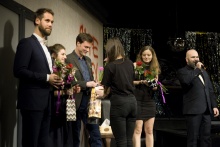 Pohybová spolupráce Pavol Seriš, výprava Veronika Watzková, režisér Lukáš Kopecký, dramaturgyně Markéta Špetíková a ředitel Michal Zetel