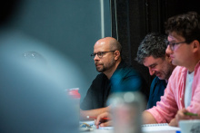 Farma zvířat - zahajovací zkouška_autor hudby Jakub Krajíček a herci Zdeněk Trčálek a Jakub Zelinka_foto: Kuba Jíra