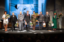 Monument pro Hradiště - premiéra_Pavlína Hejcmanová, David Vaculík, Jakub Zelinka, Pavel Šupina, Natálie Rašín, Tomáš Žilinský, Pavel Hromádka a Tereza Novotná_foto: Kuba Jíra